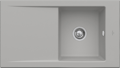 Villeroy & Boch Timeline 50 Einbauspüle inklusive Ablaufgarnitur mit Handbetätigung, aus Keramik, 900x510mm, Fossil CeramicPlus