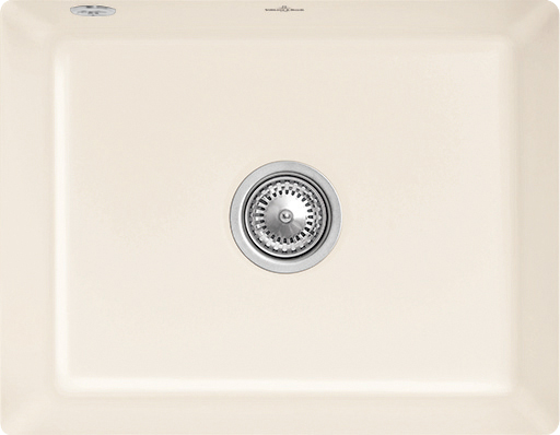 Villeroy & Boch Subway 60 SU Cuve sous plan inclus Vidage avec vidage automatique, en Céramique, 545x440mm, Ivory CeramicPlus