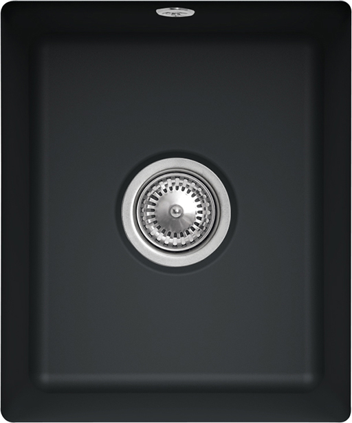 Villeroy & Boch Subway 45 SU Undercounter sink included Waste system with basket strainer waste, of Ceramic, 375x440mm, Pure Black