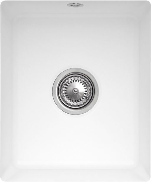 Villeroy & Boch Subway 45 SU Unterbauspüle inklusive Ablaufgarnitur mit Handbetätigung, aus Keramik, 375x440mm, Stone White CeramicPlus