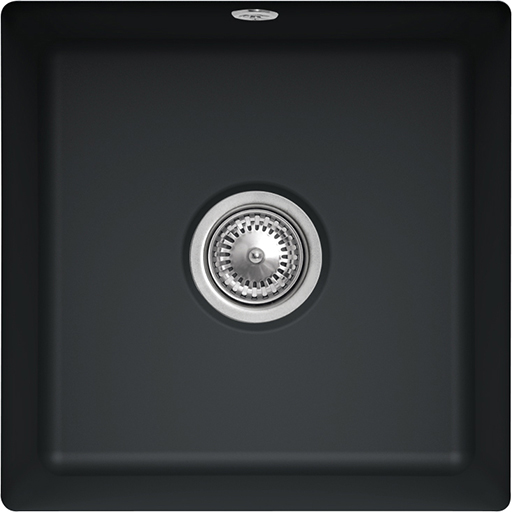 Villeroy & Boch Subway 50 SU Undercounter sink included Waste system with basket strainer waste, of Ceramic, 440x440mm, Pure Black