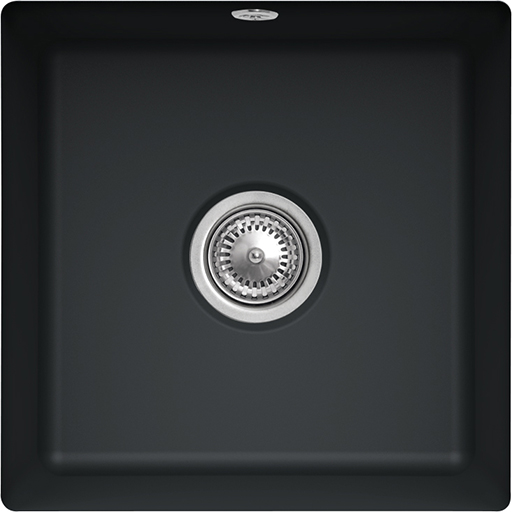 Villeroy & Boch Subway 50 SU Undercounter sink included Waste system with pop-up waste system, of Ceramic, 440x440mm, Pure Black