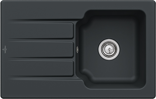 Villeroy & Boch Architectura 45 Built-in sink included Waste system with basket strainer waste, of Ceramic, 800x510mm, Pure Black