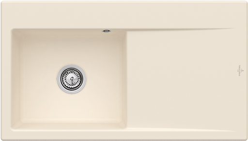 Villeroy & Boch Subway Style 50 Zlewozmywak nablatowy włącznie Zestaw odpływowy wraz z odpływ manualny, z Ceramika, 900x510mm, Ivory CeramicPlus