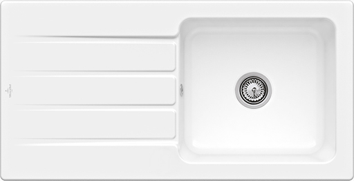 Villeroy & Boch Architectura 60 Zlewozmywak nablatowy włącznie Zestaw odpływowy wraz z odpływ manualny, z Ceramika, 1000x510mm, Snow White CeramicPlus
