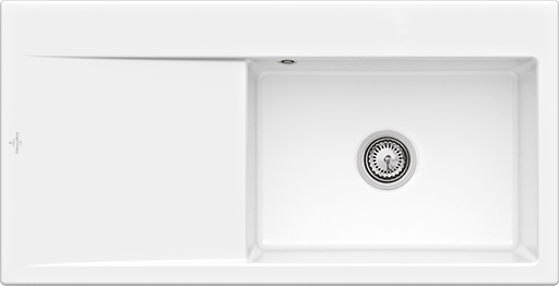 Villeroy & Boch Subway Style 60 Inbouwspoelbak inclusief Afvoergarnituur met afvoergarnituur met handbediening, van Keramiek, 1000x510mm, Snow White CeramicPlus