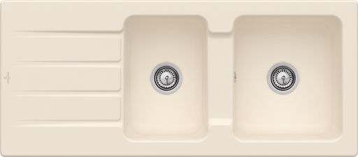Villeroy & Boch Architectura 80 Einbauspüle inklusive Ablaufgarnitur mit Handbetätigung, aus Keramik, 1160x510mm, Ivory CeramicPlus