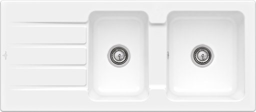 Villeroy & Boch Architectura 80 Built-in sink included Waste system with basket strainer waste, of Ceramic, 1160x510mm, White Alpin CeramicPlus