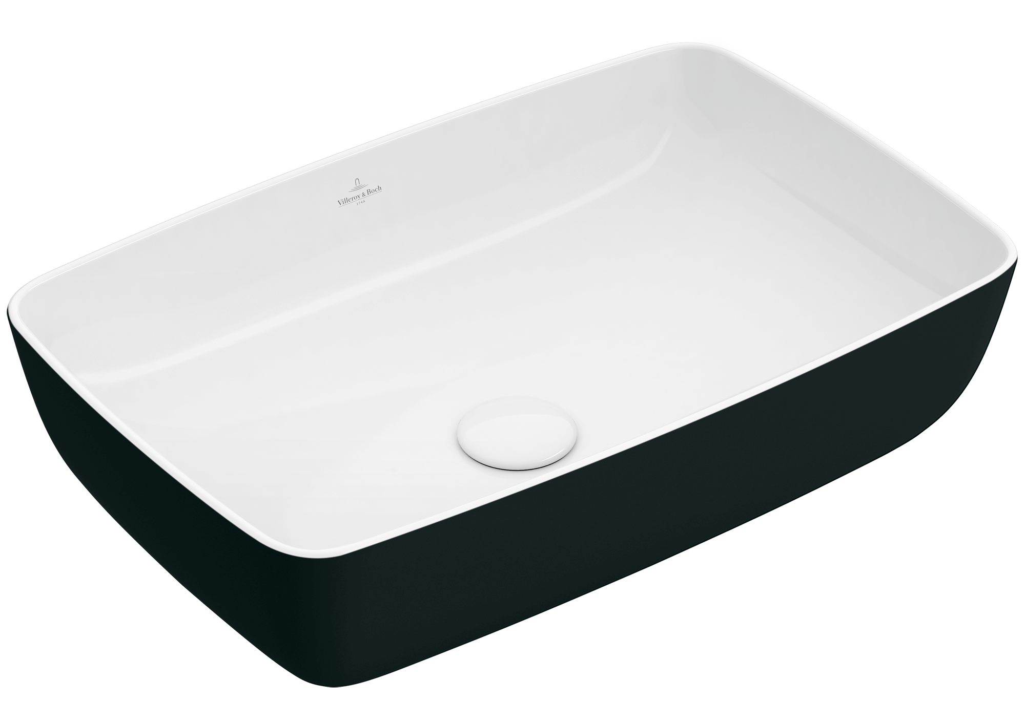 Villeroy & Boch Artis Lavabo da appoggio, 580x385x130mm, senza troppopieno, Coal Black