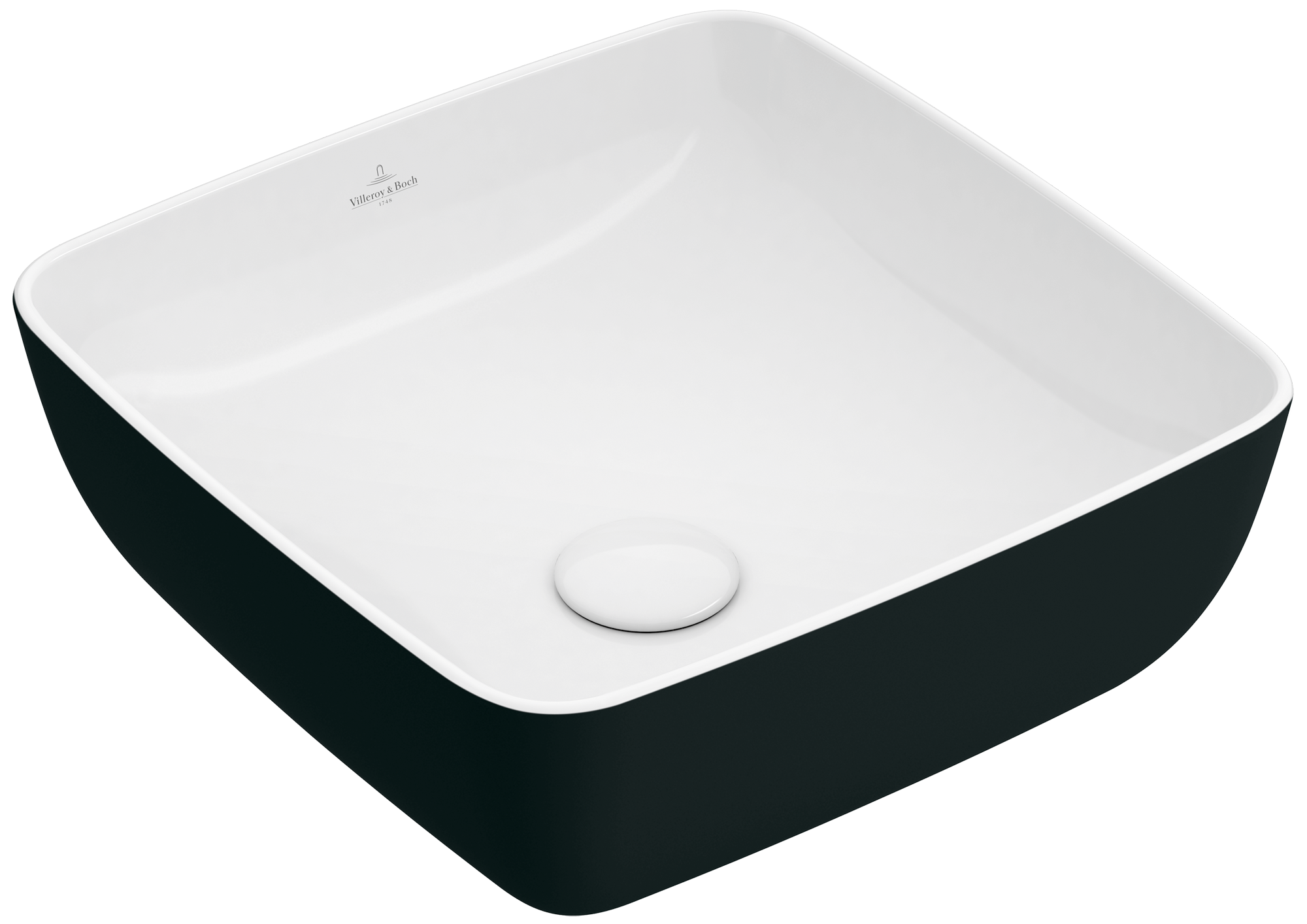 Villeroy & Boch Artis Lavabo da appoggio, 410x410x130mm, senza troppopieno, Coal Black