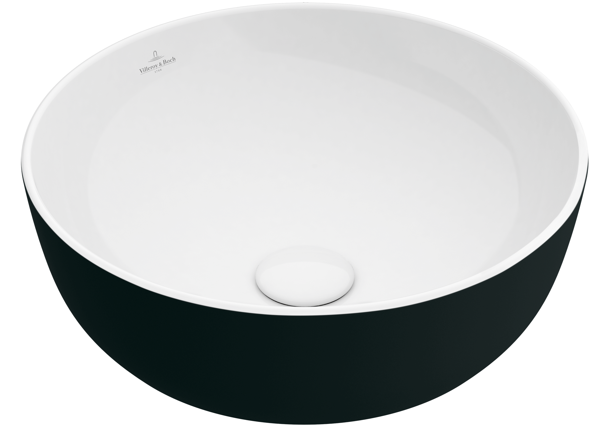 Villeroy & Boch Artis Lavabo da appoggio, 430x430x130mm, senza troppopieno, Coal Black