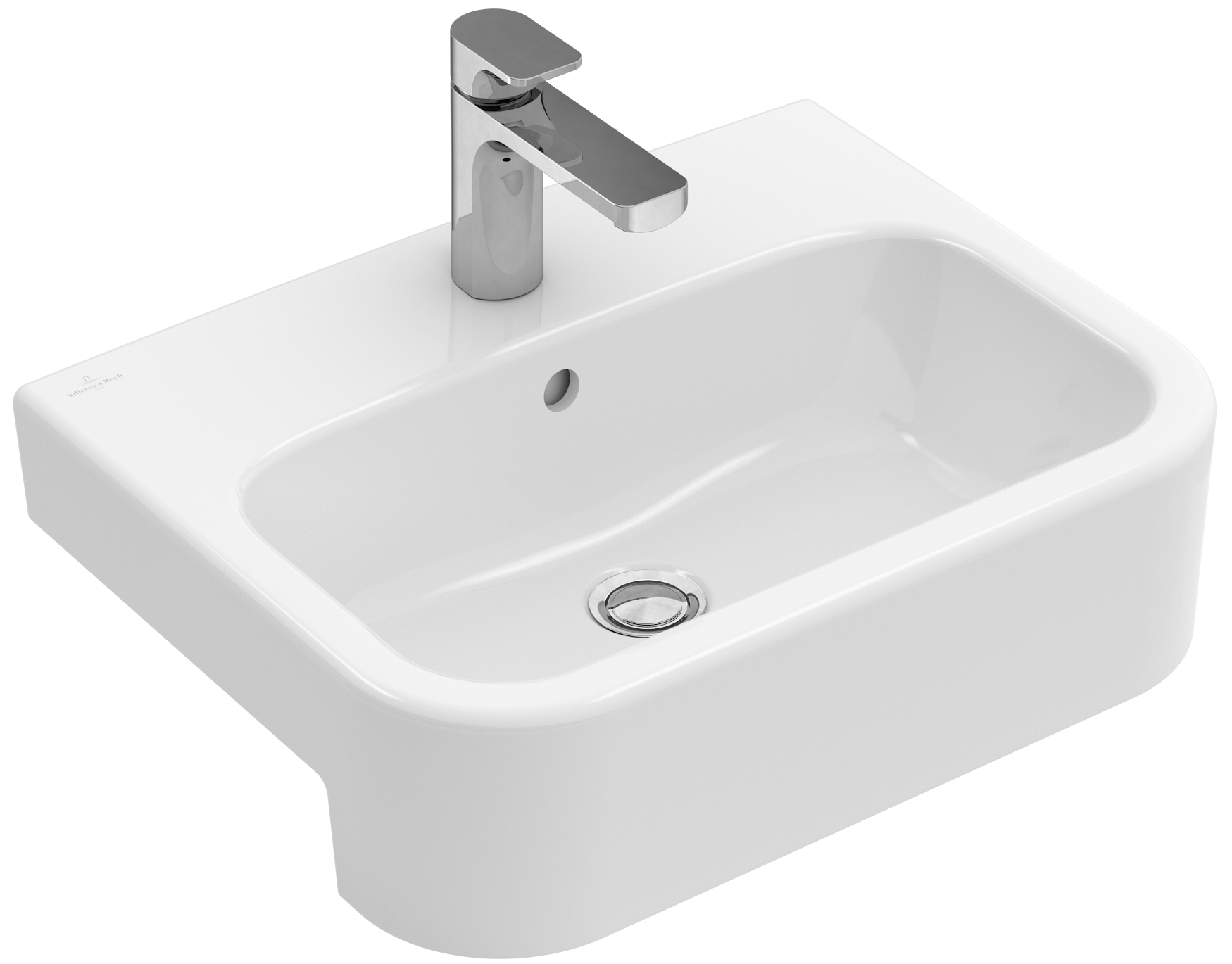 Villeroy & Boch Architectura Semi-recessed washbasin, 550x430x170mm, with overflow, White Alpin