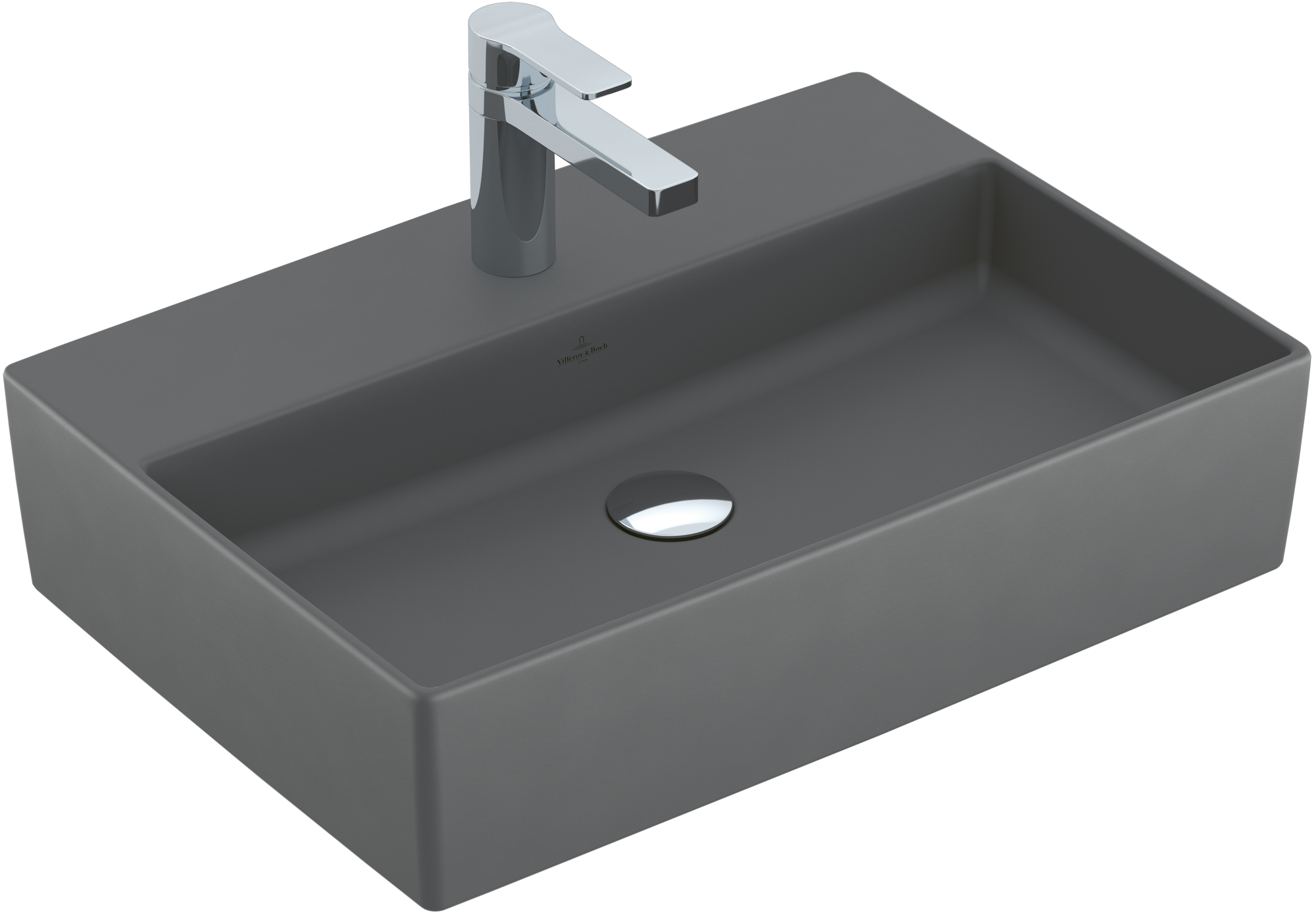 Villeroy & Boch Memento 2.0 Surface-mounted washbasin, 600x420x140mm, without overflow, Graphite CeramicPlus