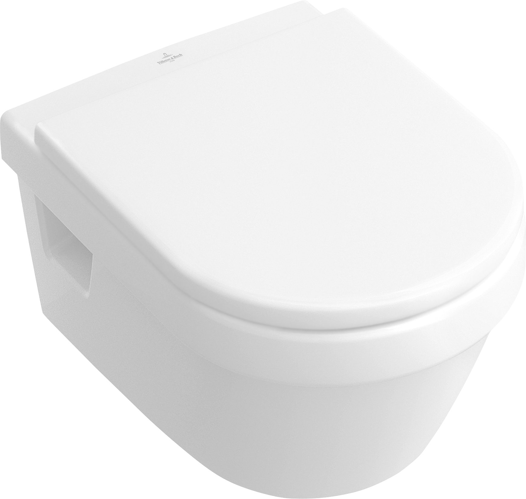 Villeroy & Boch Architectura previously Omnia Architectura, DirectFlush Washdown toilet, rimless, wall-mounted, with DirectFlush, White Alpin CeramicPlus
