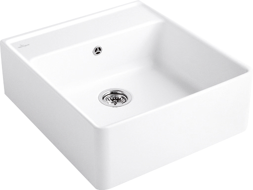 Villeroy & Boch Single-bowl sink Single-bowl sink included Waste system with basket strainer waste, of Ceramic, 595x630mm, White Alpin CeramicPlus