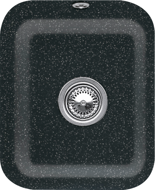 Villeroy & Boch Cisterna 45 Unterbauspüle inklusive Ablaufgarnitur mit Handbetätigung, aus Keramik, 370x435mm, Chromite CeramicPlus