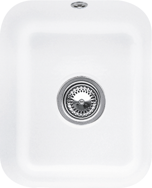Villeroy & Boch Cisterna 45 Unterbauspüle inklusive Ablaufgarnitur mit Excenterbetätigung, aus Keramik, 370x435mm, Stone White CeramicPlus