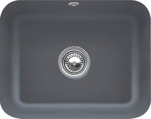 Villeroy & Boch Cisterna 60C Undercounter sink included Waste system with basket strainer waste, of Ceramic, 550x440mm, Graphite CeramicPlus