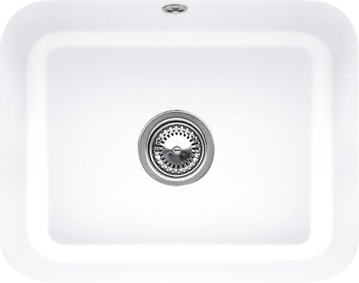 Villeroy & Boch Cisterna 60C Onderbouwspoelbak inclusief Afvoergarnituur met afvoergarnituur met handbediening, van Keramiek, 550x440mm, White Alpine CeramicPlus