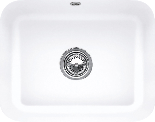 Villeroy & Boch Cisterna 60C Unterbauspüle inklusive Ablaufgarnitur mit Excenterbetätigung, aus Keramik, 550x440mm, Stone White CeramicPlus