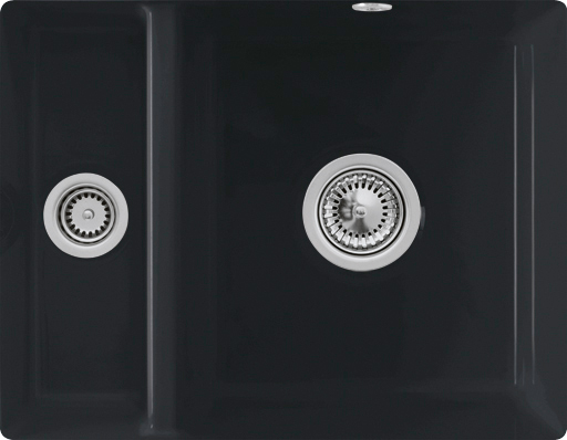 Villeroy & Boch Subway 60 XU Undercounter sink included Waste system with basket strainer waste, of Ceramic, 545x440mm, Pure Black