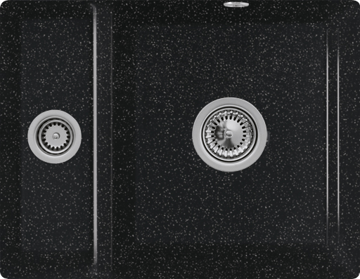 Villeroy & Boch Subway 60 XU Undercounter sink included Waste system with pop-up waste system, of Ceramic, 545x440mm, Pure Black