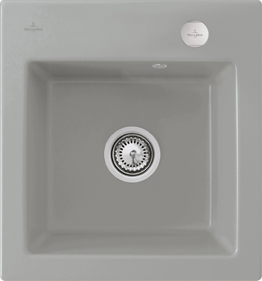 Villeroy & Boch Subway 45 XS flat Flush-mounted sink included Waste system with pop-up waste system, of Ceramic, 440x475mm, Fossil CeramicPlus