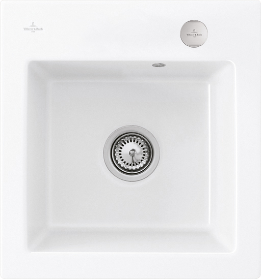 Villeroy & Boch Subway 45 XS Built-in sink included Waste system with pop-up waste system, of Ceramic, 475x510mm, Snow White CeramicPlus