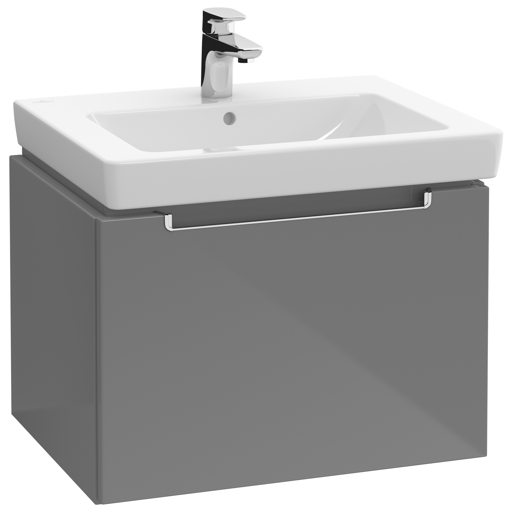 Villeroy & Boch Subway 2.0 Skab, 1 udtræk, 587x420x454mm, Korpus: Glossy Grey, Front: Glossy Grey