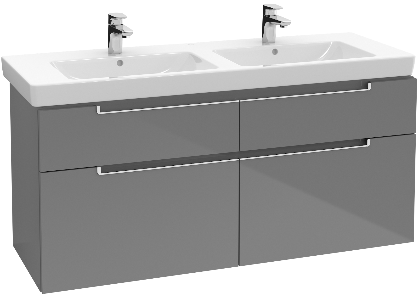 Villeroy & Boch Subway 2.0 Double vanity washbasin, 1300x470x150mm, with overflow, White Alpin