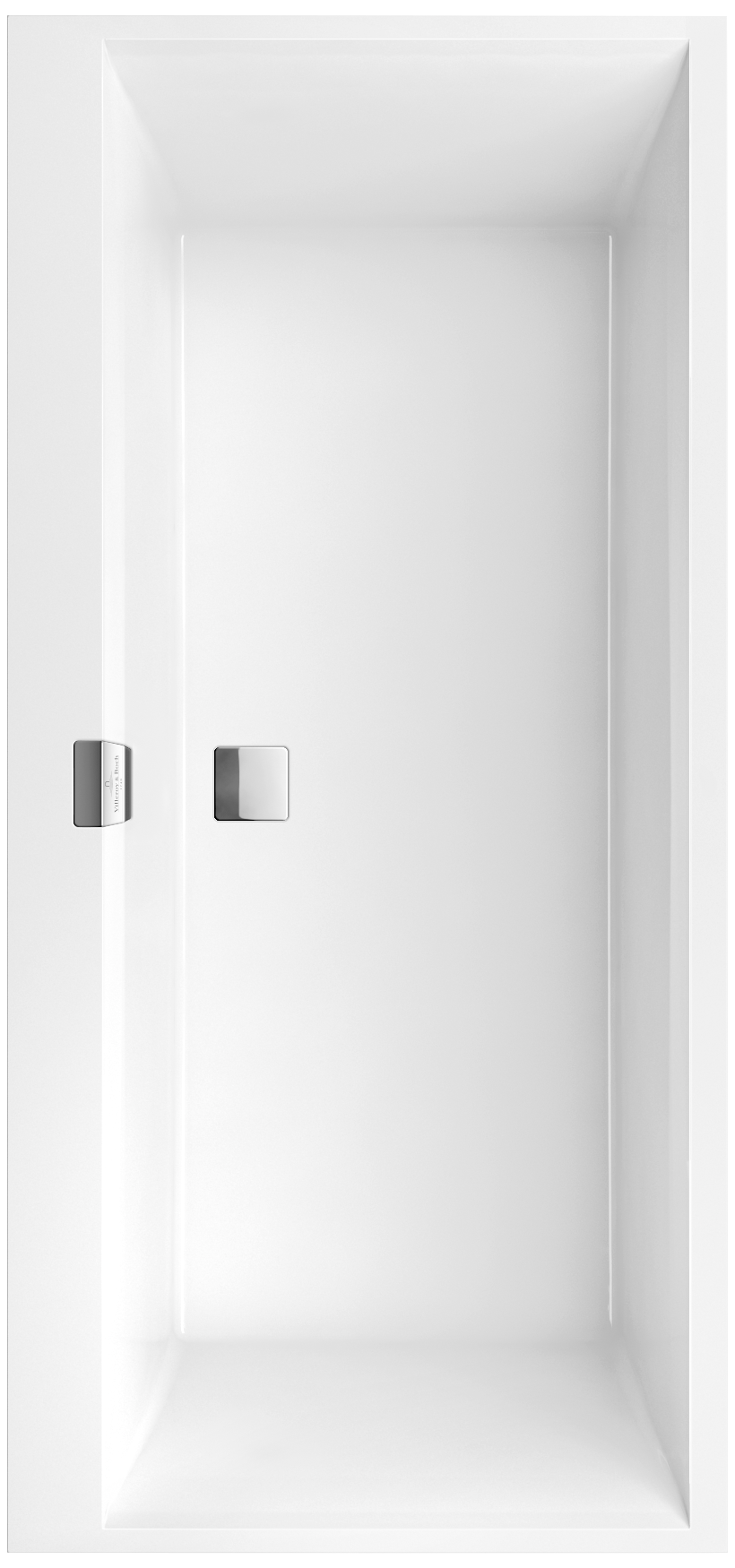 Villeroy & Boch Squaro Edge 12 rechteckige Badewanne, 1600x750mm, Weiß Alpin