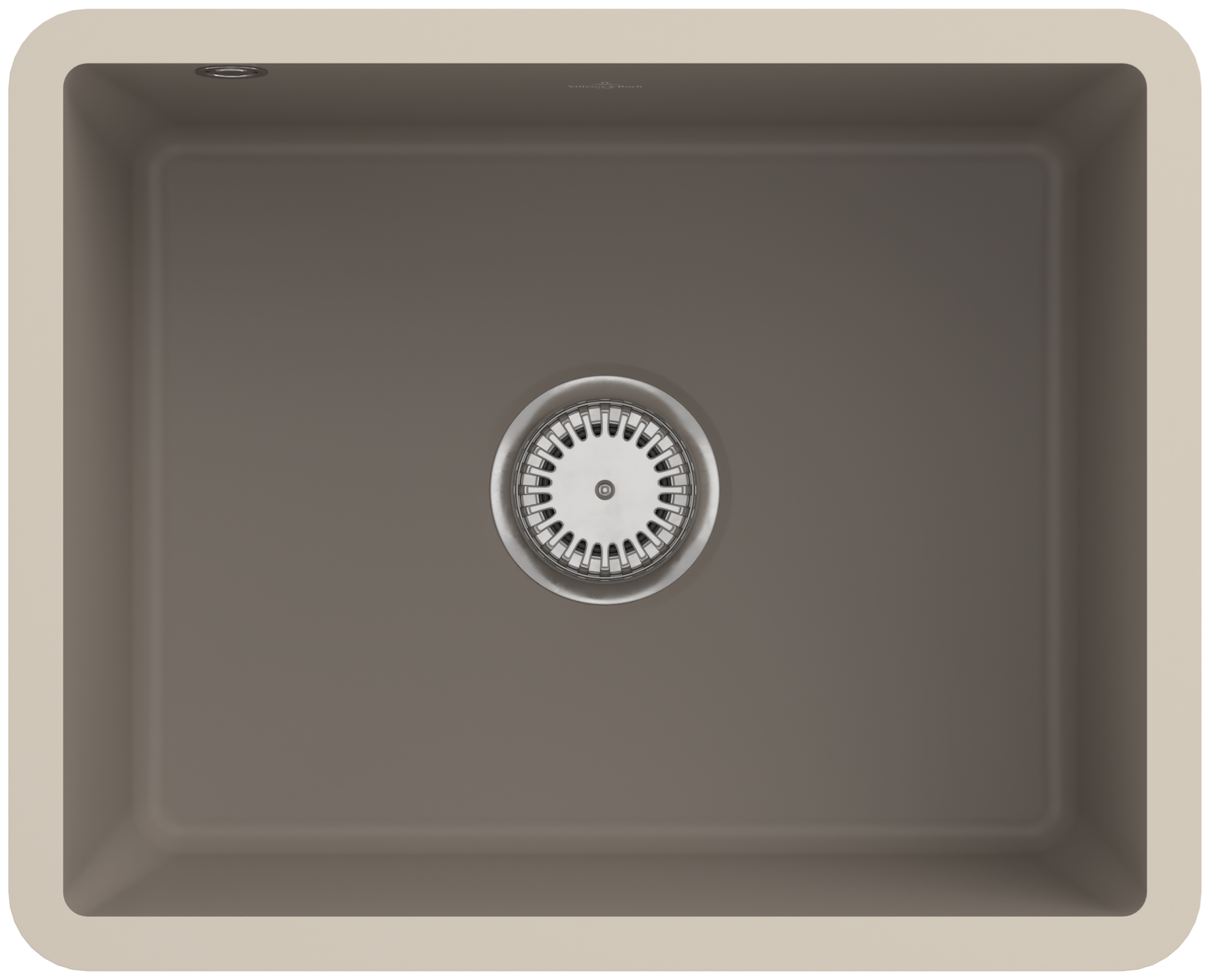 Villeroy & Boch Subway 60 SU Onderbouwspoelbak inclusief Afvoergarnituur met afvoergarnituur met wastebediening, van Keramiek, 545x440mm, Timber CeramicPlus