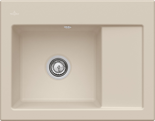 Villeroy & Boch Subway 45 Compact Built-in sink included Waste system with basket strainer waste, of Ceramic, 650x510mm, Almond CeramicPlus