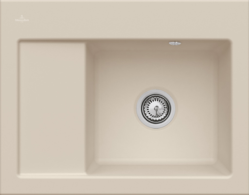 Villeroy & Boch Subway 45 Compact Built-in sink included Waste system with basket strainer waste, of Ceramic, 650x510mm, Almond CeramicPlus