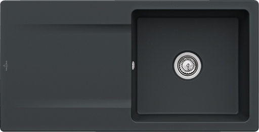 Villeroy & Boch Siluet 60 Évier à encastrer inclus Vidage avec vidage manuel, en TitanCeram, 1000x510mm, Pure Black