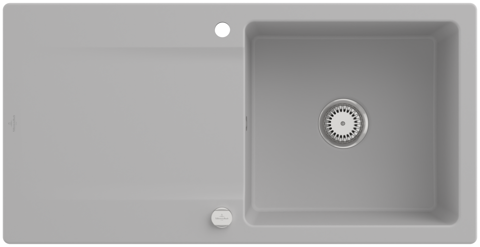 Villeroy & Boch Siluet 60 Évier à encastrer inclus Vidage avec vidage automatique, en TitanCeram, 1000x510mm, Steam CeramicPlus