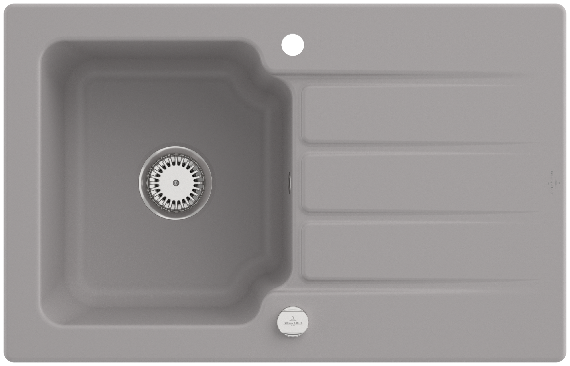 Villeroy & Boch Architectura 45 Einbauspüle inklusive Ablaufgarnitur mit Excenterbetätigung, aus Keramik, 800x510mm, Fossil CeramicPlus