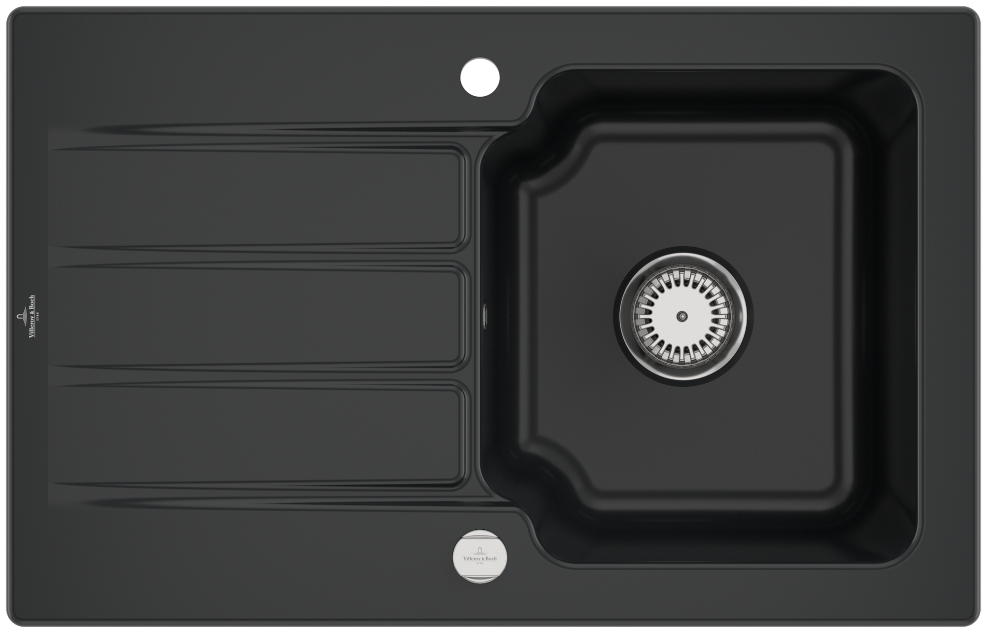 Villeroy & Boch Architectura 45 Built-in sink included Waste system with pop-up waste system, of Ceramic, 800x510mm, Pure Black