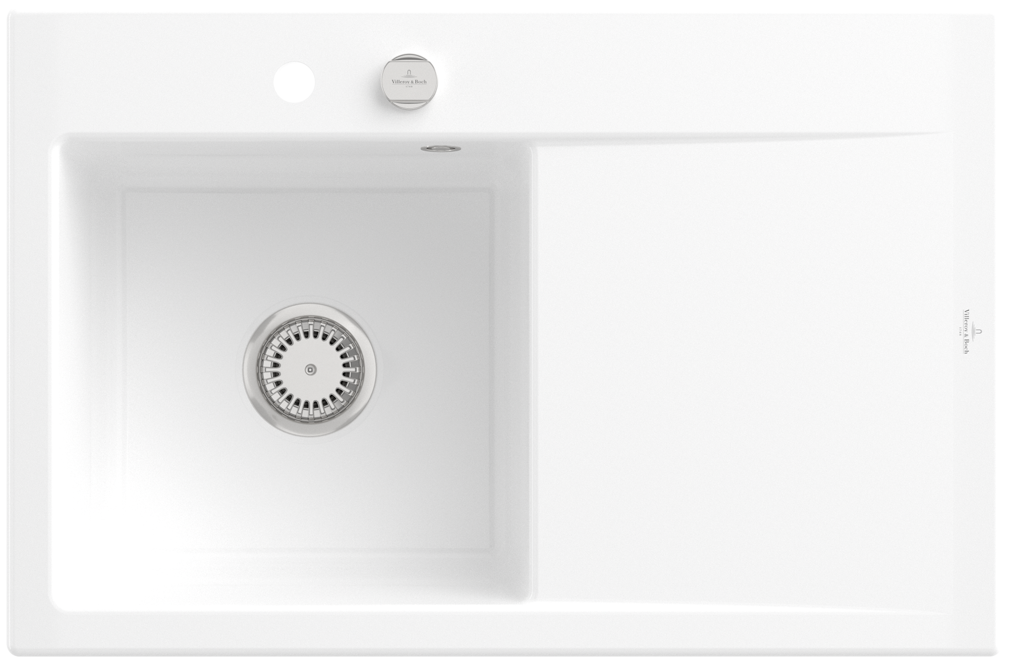 Villeroy & Boch Subway Style 45 Built-in sink included Waste system with pop-up waste system, of Ceramic, 780x510mm, White Alpin CeramicPlus