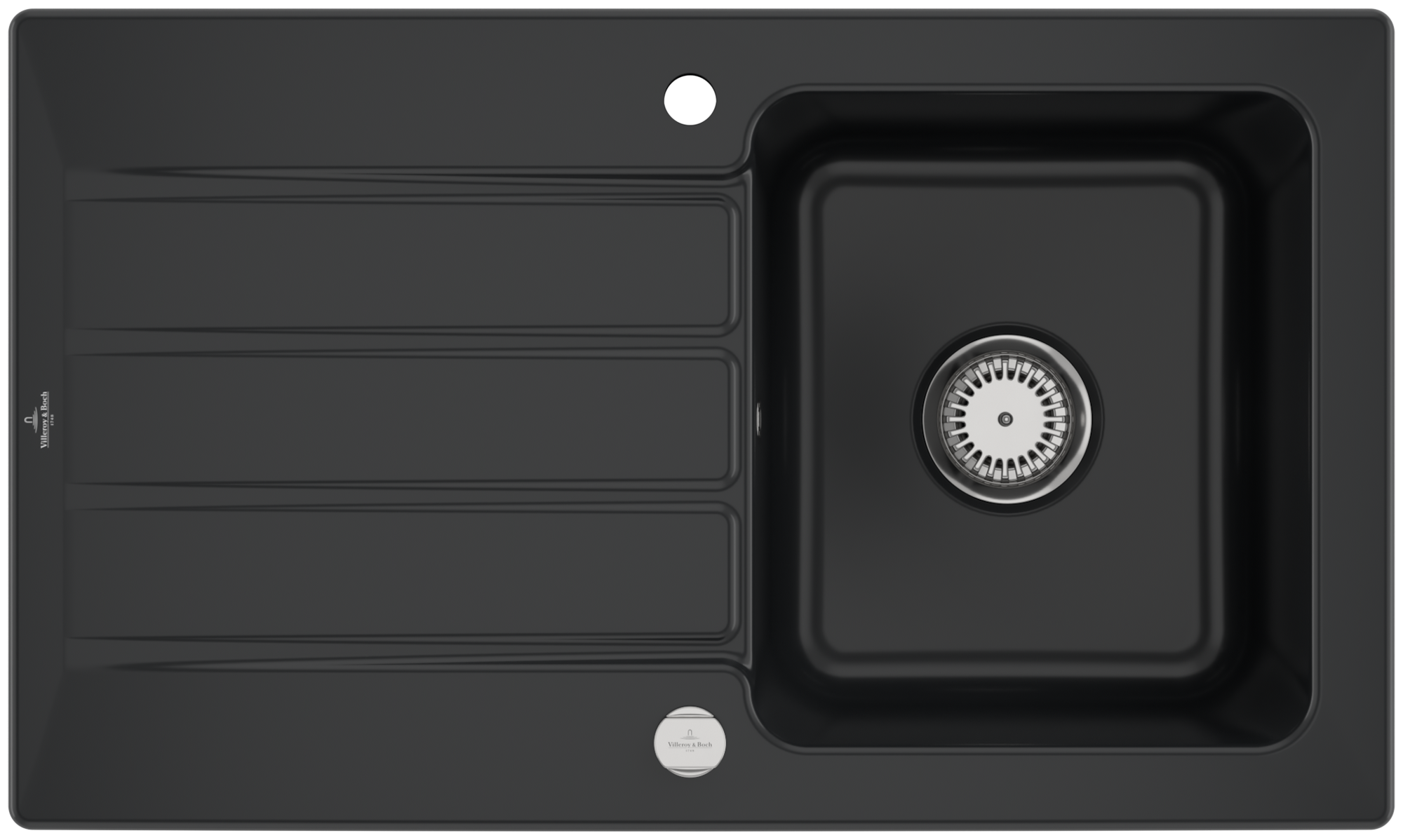 Villeroy & Boch Architectura 50 Built-in sink included Waste system with pop-up waste system, of Ceramic, 860x510mm, Pure Black