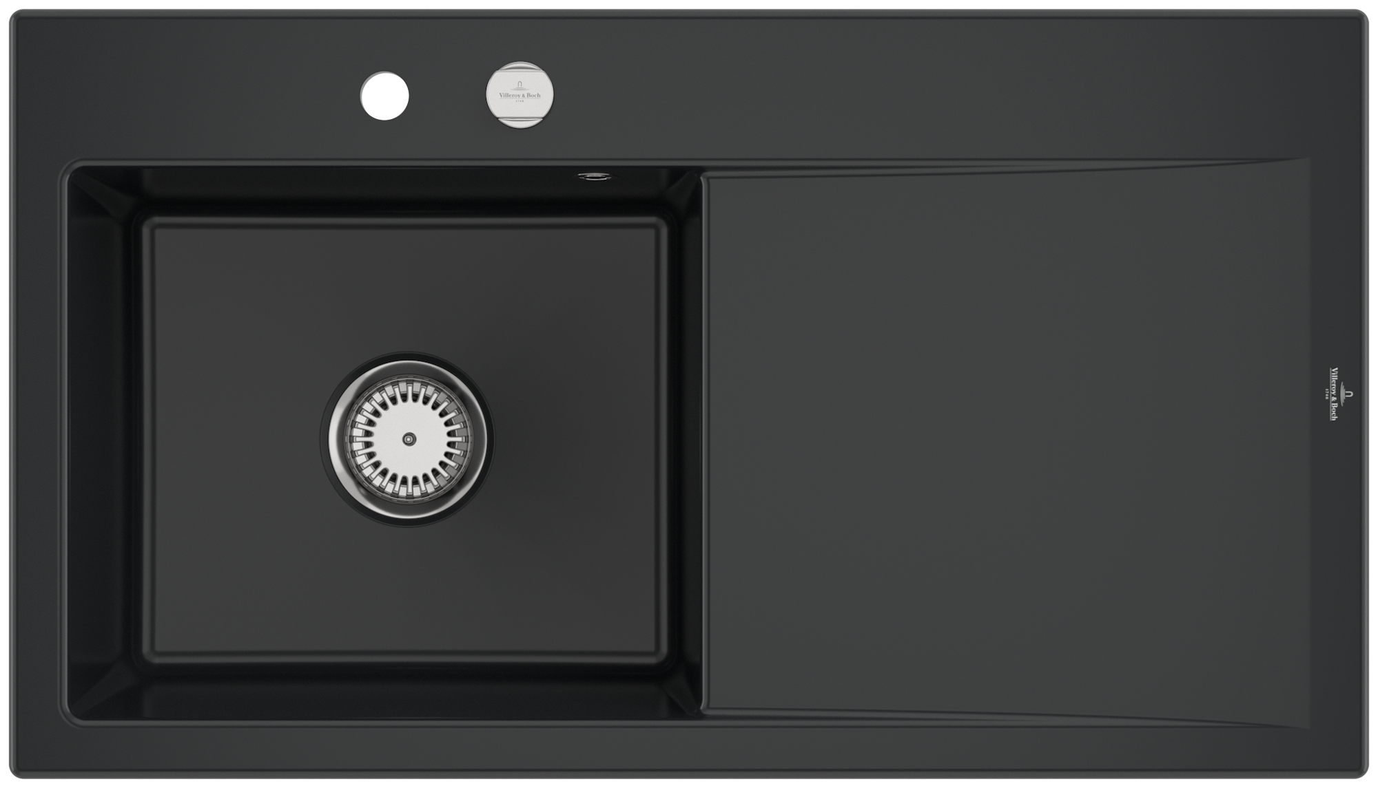 Villeroy & Boch Subway Style 50 Built-in sink included Waste system with pop-up waste system, of Ceramic, 900x510mm, Pure Black