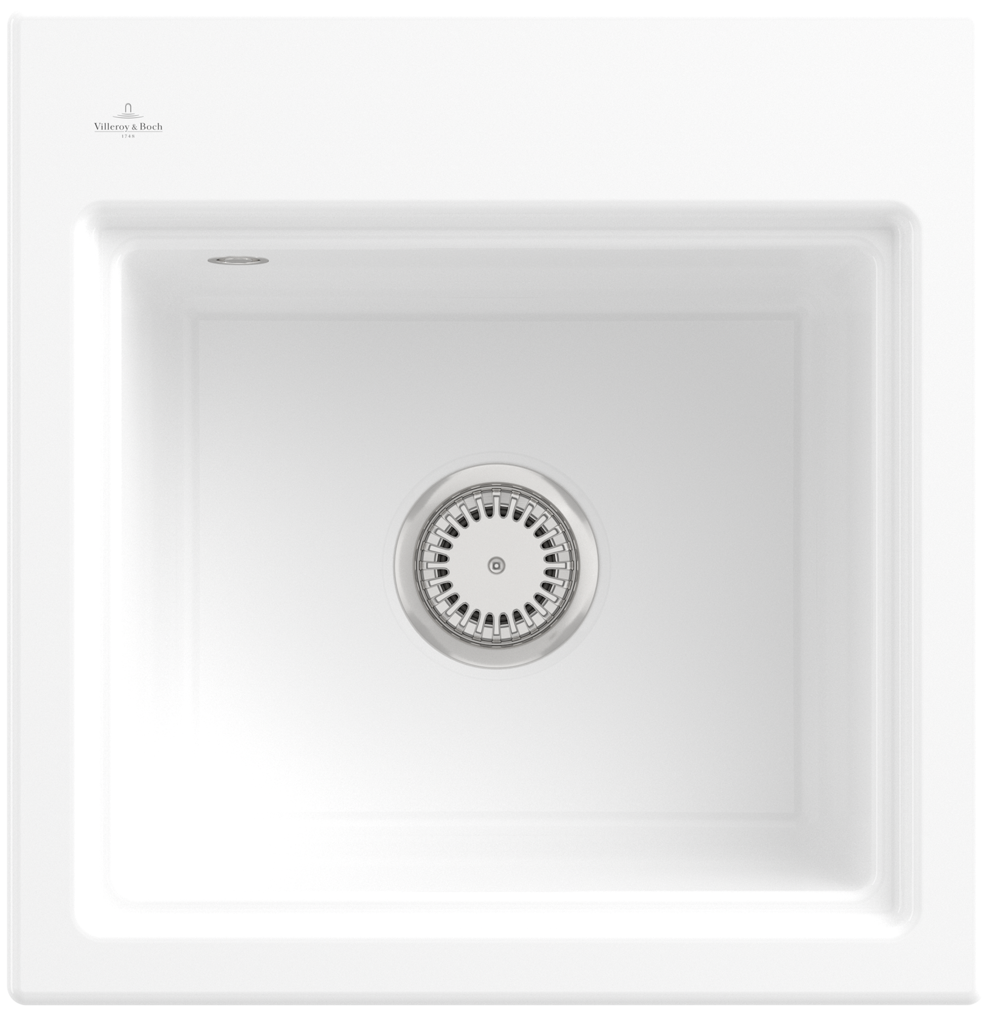 Villeroy & Boch Subway Style 50 S Built-in sink included Waste system with basket strainer waste, of Ceramic, 500x510mm, White Alpin CeramicPlus