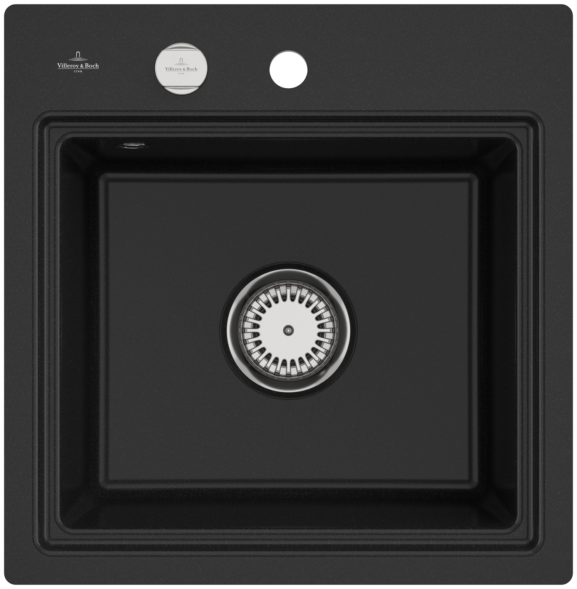 Villeroy & Boch Subway Style 50 S Flat Flush-mounted sink included Waste system with pop-up waste system, of Ceramic, 500x510mm, Chromit CeramicPlus