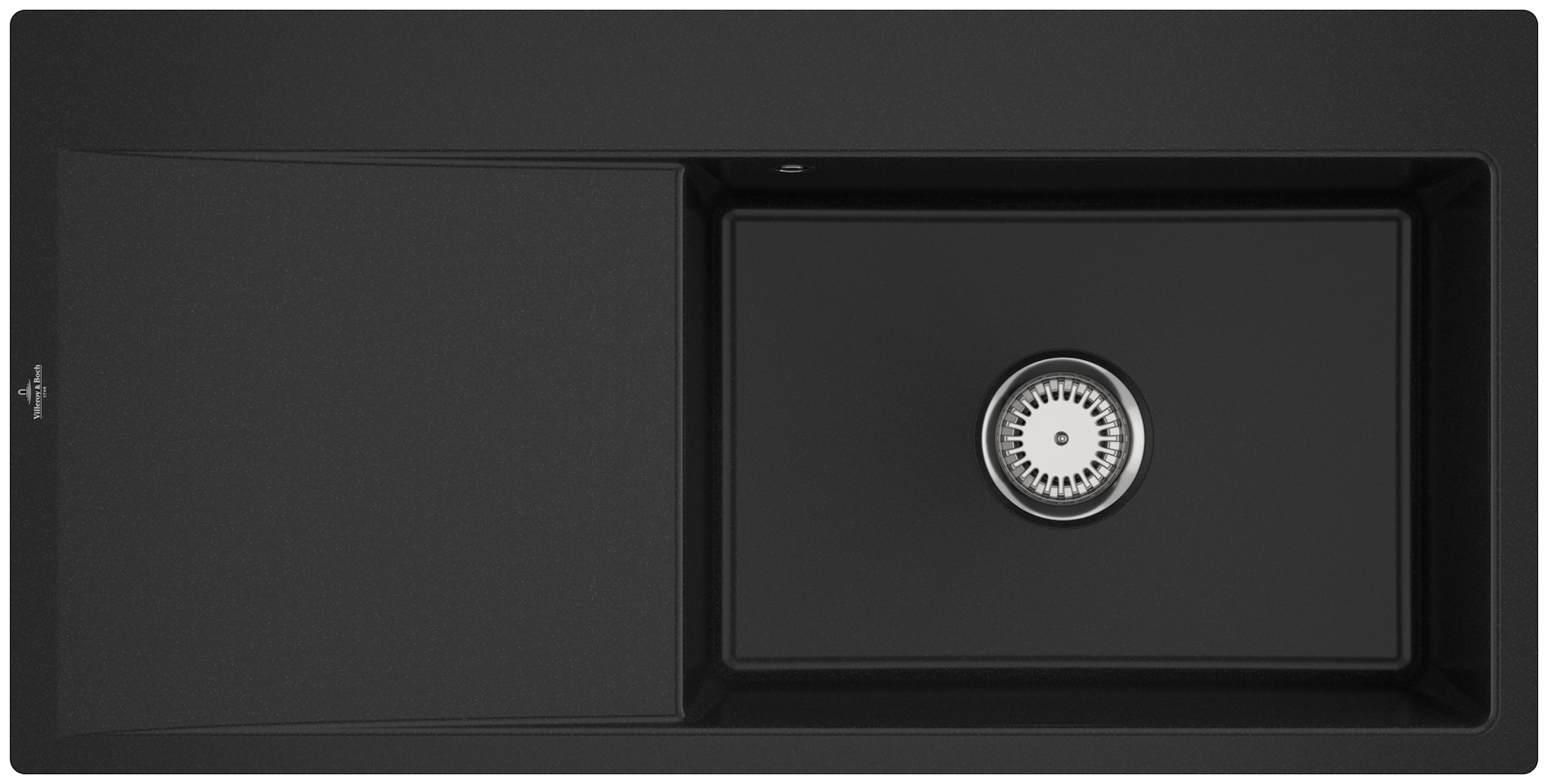 Villeroy & Boch Subway Style 60 Flat Flush-mounted sink included Waste system with basket strainer waste, of Ceramic, 980x490mm, Chromit CeramicPlus