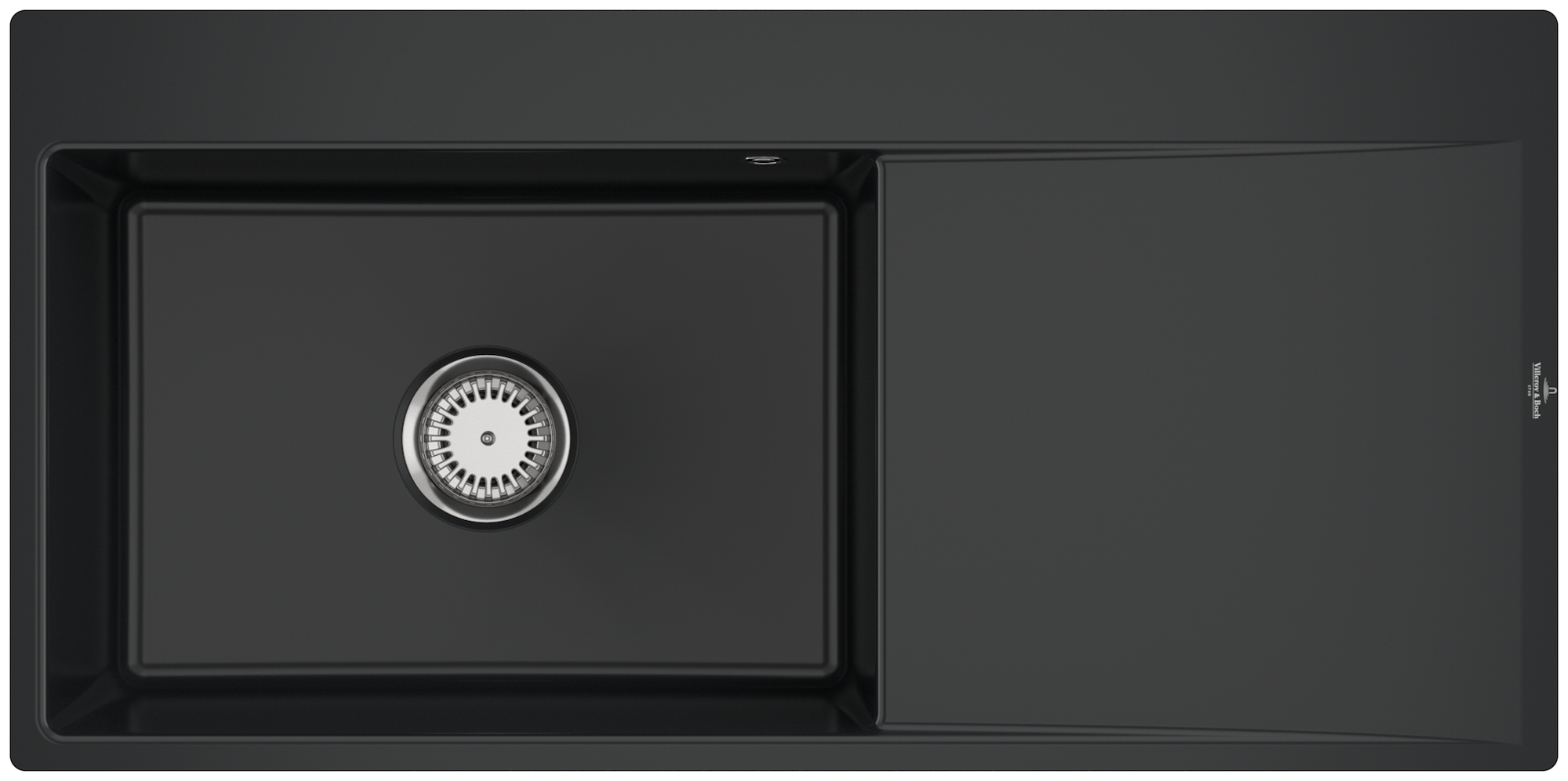 Villeroy & Boch Subway Style 60 Flat Flush-mounted sink included Waste system with basket strainer waste, of Ceramic, 980x490mm, Pure Black