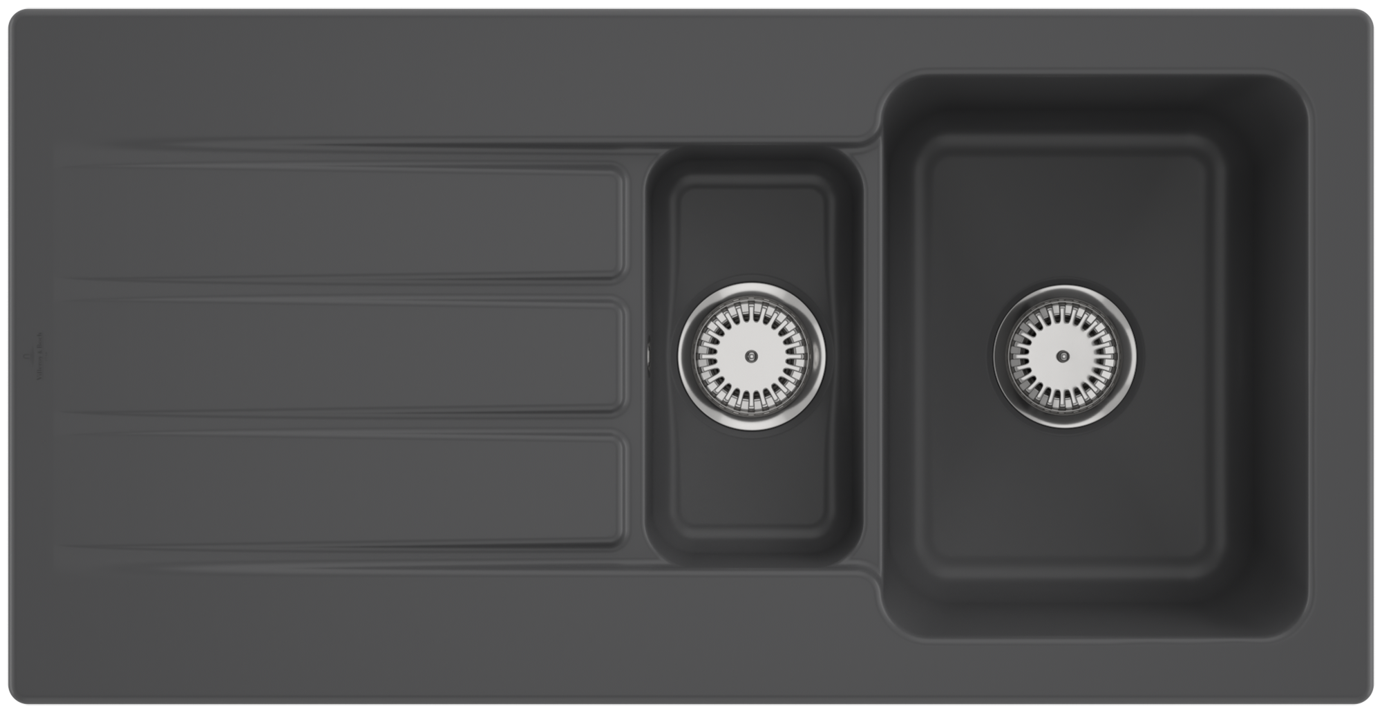 Villeroy & Boch Architectura 60 XR Built-in sink included Waste system with basket strainer waste, of Ceramic, 1000x510mm, Graphite CeramicPlus