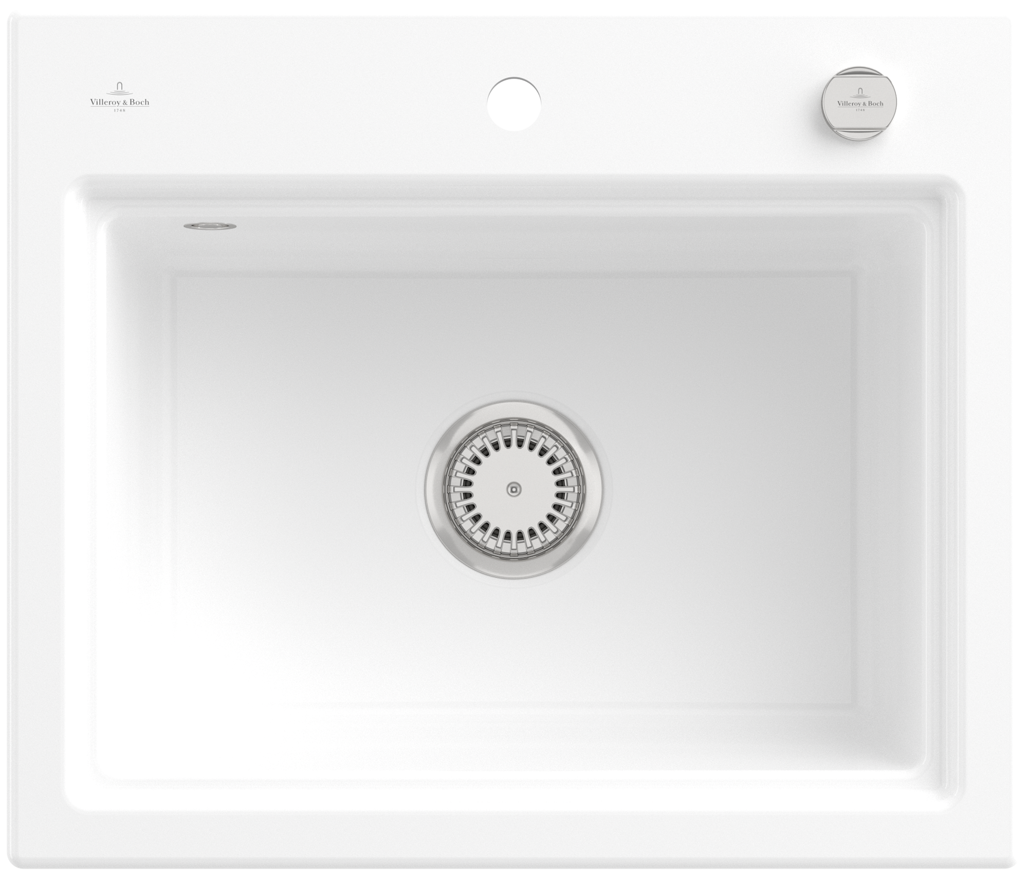 Villeroy & Boch Subway Style 60 S Built-in sink included Waste system with pop-up waste system, of Ceramic, 600x510mm, White Alpin CeramicPlus