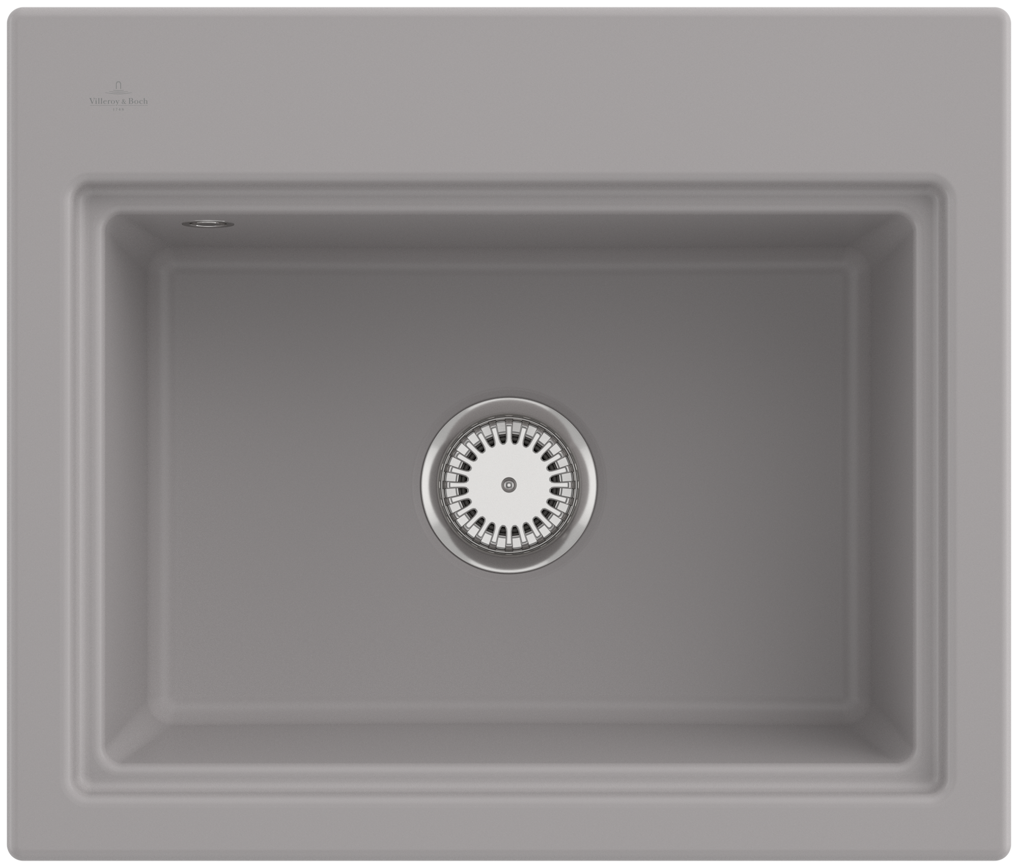 Villeroy & Boch Subway Style 60 S Flat Flush-mounted sink included Waste system with basket strainer waste, of Ceramic, 600x510mm, Fossil CeramicPlus