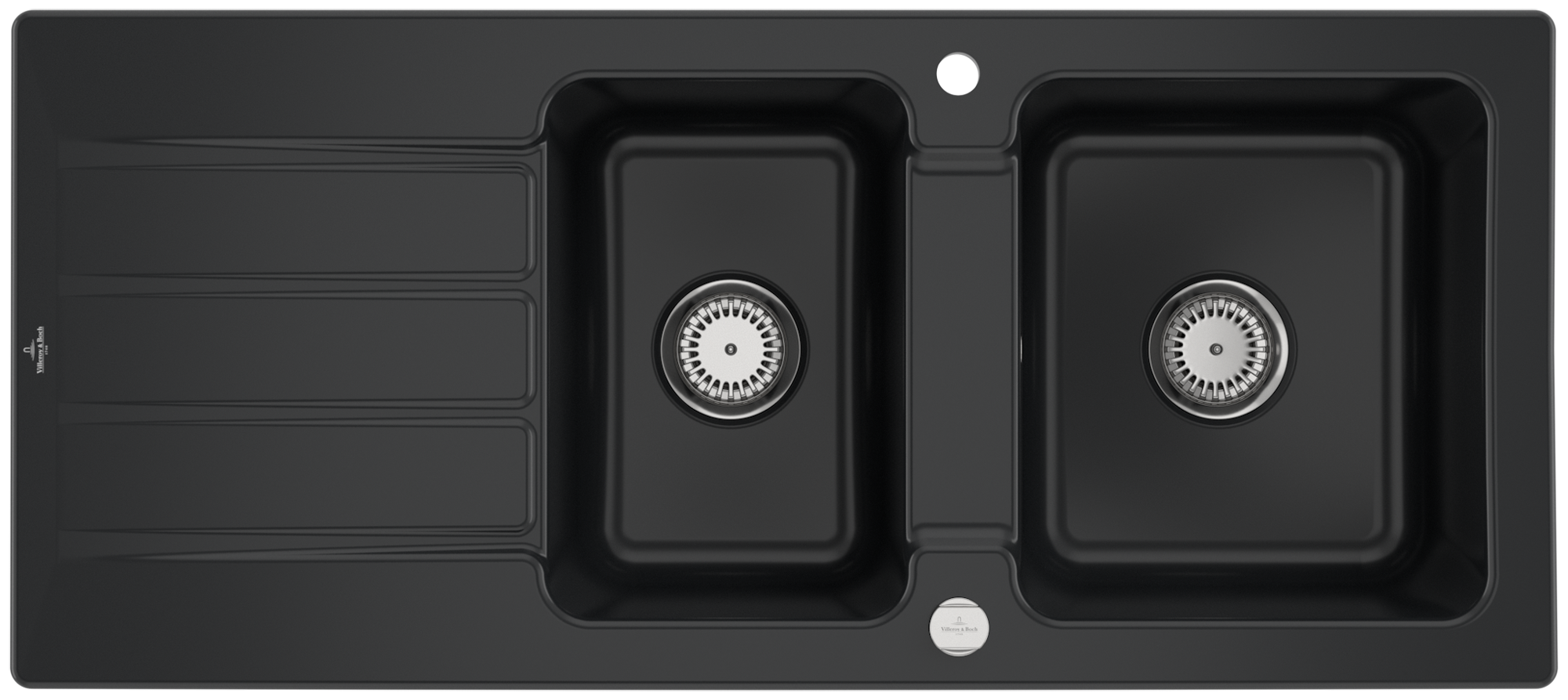 Villeroy & Boch Architectura 80 Built-in sink included Waste system with pop-up waste system, of Ceramic, 1160x510mm, Pure Black