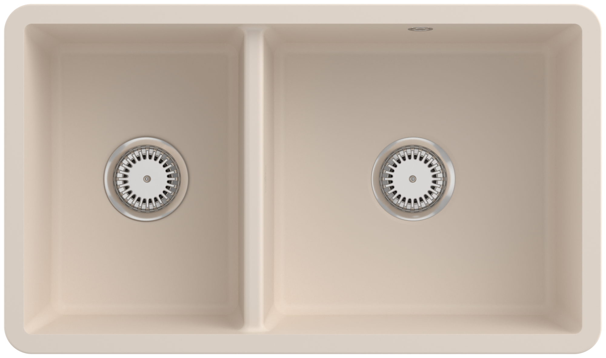 Villeroy & Boch Subway 80 U Undercounter sink included Waste system with basket strainer waste, of Ceramic, 440x750mm, Ivory CeramicPlus